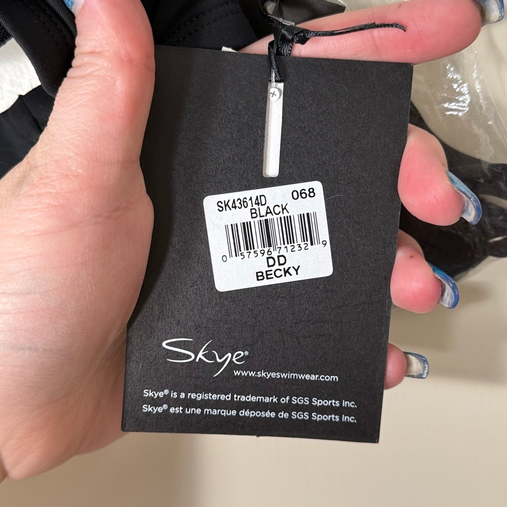 Skye Black Strapless Bandeau Bikini Swim Top Size DD - Picture 4 of 6